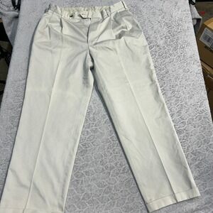 JOS A BANK Traveler's Collection Khaki Pleated Mens Pants 33W x 29L Cotton